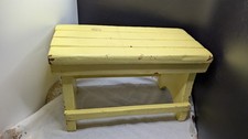 Usado, Banqueta de madeira vintage pintada de amarelo degrau leite primitiva prateleira de exibição 12×8×6   comprar usado  Enviando para Brazil