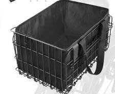 Cesta de bicicleta traseira dobrável cesta de bicicleta com bolsa forro impermeável removível comprar usado  Enviando para Brazil