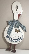 Placa de boas-vindas vintage arte popular madeira pato ganso fazenda campo pintada à mão comprar usado  Enviando para Brazil
