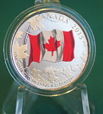Moeda colorida bandeira do Canadá 2015 US$ 25 por US$ 25 prata pura 1/4 oz: apenas moeda comprar usado  Enviando para Brazil