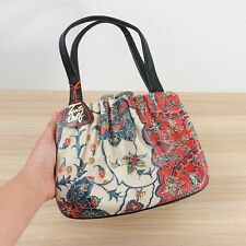 Bolsa quimono de couro pequena armação floral bolsa de embreagem chique fechadura beijo JAPÃO VINTAGE comprar usado  Enviando para Brazil