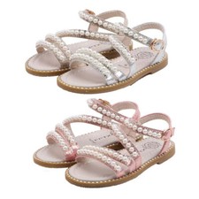 Sandálias femininas pérola diamante - Sapatos de festa planos com tiras, férias de verão tamanho Reino Unido comprar usado  Enviando para Brazil