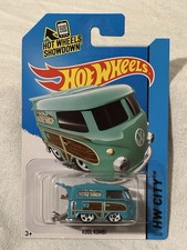 2014 MATTEL HOT WHEELS HW CITY VOLKSWAGEN VW BUS VAN KOOL KOMBI LOJA DE SURF AZUL, usado comprar usado  Enviando para Brazil
