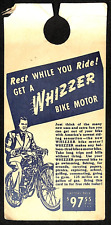 Etiqueta publicitária suspensa movida a gás motor de bicicleta Whizzer c1945-50 escassa comprar usado  Enviando para Brazil