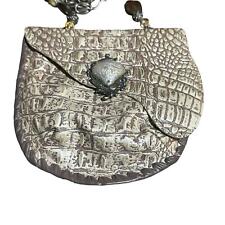 Bolsa de couro de jacaré Maya Evangelista pedra semi preciosa feita à mão corrente de metal comprar usado  Enviando para Brazil