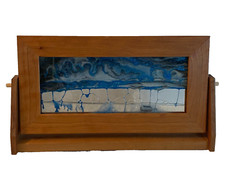 Areias exóticas movendo-se quadro de areia azul oceano ondas em moldura de madeira 6"x12" comprar usado  Enviando para Brazil