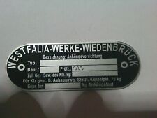 Typenschild ahk anhängerkuppl gebraucht kaufen  Deutschland