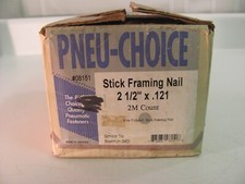 Prego com moldura em bastão Pneu-Choice 2 1/2" x 0,121 2M contagem de fios agrupados #08151 comprar usado  Enviando para Brazil