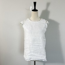 Blusa Viola Borghi Made ITÁLIA 100% LINHO Manga Curta Branca Lagenlook Grande comprar usado  Enviando para Brazil