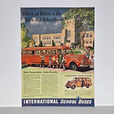 1940 International Harvester ônibus escolares vintage Ad IH Station Wagon Woody comprar usado  Enviando para Brazil