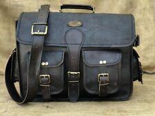 Mensageiro de Couro Bolsa de Ombro Satchel (Laptop Pc Computador Mack-Livro) 18" Masculino comprar usado  Enviando para Brazil