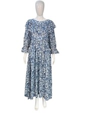 Vestido longo camisola Doen feminino estampado floral com babado bordado algodão P comprar usado  Enviando para Brazil