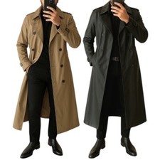 Casaco longo masculino de ervilha estilo regência preppy Mac jaqueta longa corta-vento comprar usado  Enviando para Brazil