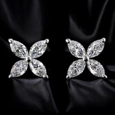 Pendiente de platino sólido 950 para mujer 3,20 quilates corte marquesa diama..., usado comprar usado  Enviando para Brazil