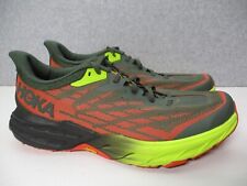 Usado, Tênis de caminhada Hoka One One Speedgoat 5 masculino 12 D verde vermelho fiesta trilha corrida comprar usado  Enviando para Brazil