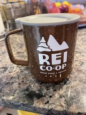 Caneca gráfica REI CO-OP 1938 aço inoxidável 12 oz marrom salpicado copo com tampa comprar usado  Enviando para Brazil