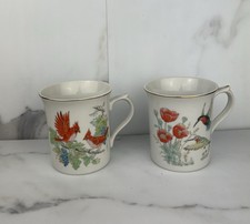 Conjunto de 2 canecas de café beija-flor pássaro vermelho acabamento dourado vintage Japão comprar usado  Enviando para Brazil