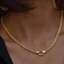 Usado, Colar de corrente feminino de ouro amarelo 14K corda dupla 18"" polegadas - trava de marinheiro comprar usado  Enviando para Brazil