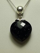 Silver heart blue for sale  LONDON