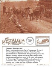 Postcard pheasant shooting for sale  CHESTER