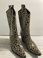 Botas de lluvia vaquera occidental con estampado animal de leopardo Madeline Puddles para mujer talla 5 segunda mano  Embacar hacia Argentina