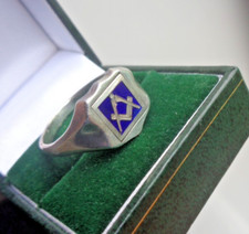 Masónico Giratorio Anillo Esmalte & Plata de Ley Hallmark 1986 Tamaño Z + 1 Jh comprar usado  Enviando para Brazil