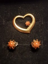 Parure pendentif coeur d'occasion  Saint-Germain-des-Fossés