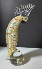 Formia Vetria di Murano arte vidro pássaro cacatua prata flocos multicolor 14,5" comprar usado  Enviando para Brazil