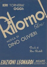 Spartito musicale ritorno usato  Piacenza