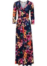 Maxikleid blumenprint blau gebraucht kaufen  Deutschland