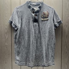 Camisa masculina Abercrombie & Fitch Indian Head Henley G (adequado para Slim S) cinza Y2K comprar usado  Enviando para Brazil