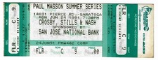 Ingresso Crosby Stills & Nash 24/06/91 Saratoga CA The Mountain Winery! E CSN comprar usado  Enviando para Brazil