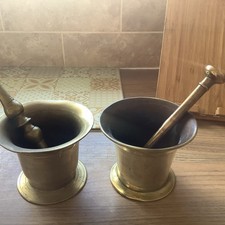 Vintage brass mortar for sale  VENTNOR