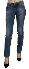 Calça jeans GALLIANO azul estampa floral cintura baixa skinny p. W26 RRP $350 comprar usado  Enviando para Brazil