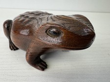 Y9557 OKIMONO Zelkova escultura em madeira figura de sapo assinada Japão antigo comprar usado  Enviando para Brazil