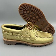 Sapatos femininos Timberland Noreen 3 olhos couro dourado metálico barco tamanho 6 A5NDV comprar usado  Enviando para Brazil