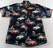 Camisa masculina North River grande Hot Rod Route 66 estampa total botão para cima curta Slv comprar usado  Enviando para Brazil