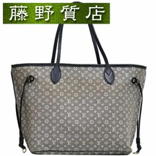 LOUIS VUITTON Neverfull MM Płótno Skóra Szara Granatowe Złote Okucia M40514 Louis V na sprzedaż  Wysyłka do Poland