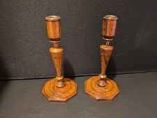 Pair wooden candlesticks for sale Pair wooden candlesticks for sale  TIVERTON