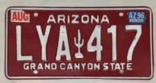 1996 arizona license for sale  Reseda