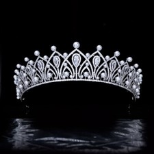 Luxo All CZ Zircônia Cúbica Clássica Rainha Festa de Casamento Princesa Tiara Coroa comprar usado Luxo All CZ Zircônia Cúbica Clássica Rainha Festa de Casamento Princesa Tiara Coroa comprar usado  Enviando para Brazil