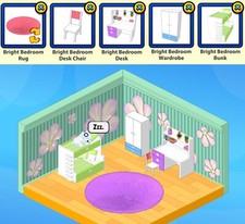 2022 Webkinz 5 peças MARSHMALLOW: tapete de quarto brilhante, cadeira, mesa, guarda-roupa, beliche comprar usado  Enviando para Brazil