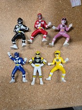Juego de mini figuras de PVC 1996 MMPR 3" adornos para pasteles raro Power Rangers conjunto de 6 segunda mano  Embacar hacia Mexico