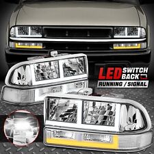 [Sinal Switchback F-LED DRL] Para 98-04 Chevy Blazer S10 Faróis Cromados/Claros comprar usado  Enviando para Brazil