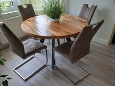 Runder massiver holztisch gebraucht kaufen  Leipzig