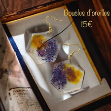 Boucles oreilles résine d'occasion  Ploudalmézeau