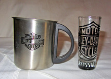 Usado, Par Harley Davison Shot Glass Los Barriles B.C. & copo de alumínio comprar usado  Enviando para Brazil