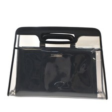 Bolsa de mão GUCCI logotipo transparente couro vinil preta SHW Itália 07EE976 comprar usado  Enviando para Brazil