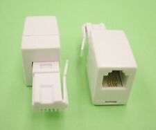 2 British BS6312 Phone Plug to US RJ11 phone Modular Female Socket Adapter WHITE comprar usado  Enviando para Brazil