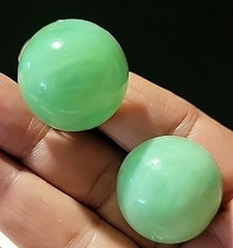 Brincos clip-ons vintage assinados de plástico bolha verde Hong Kong comprar usado  Enviando para Brazil